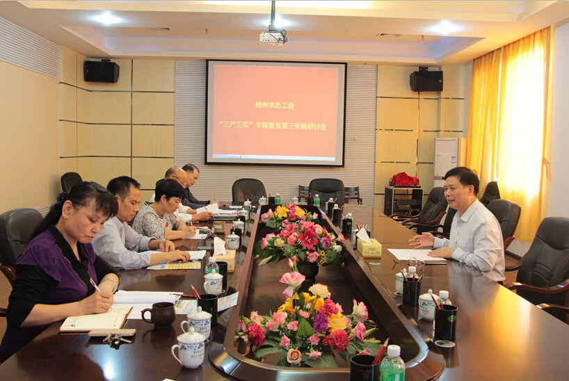 梧州市總工會(huì)中心組召開“三嚴(yán)三實(shí)”專題教育第三專題研討會(huì)